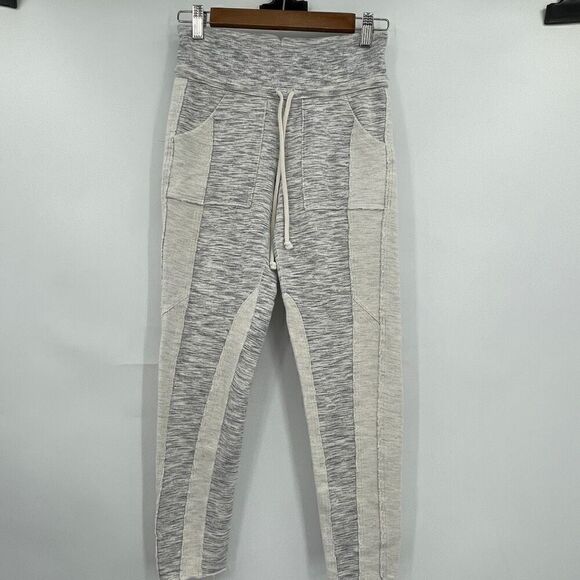 Free People Movement Gray White Active Kyoto High-Rise Ankle Leggings Small - Picture 1 of 6